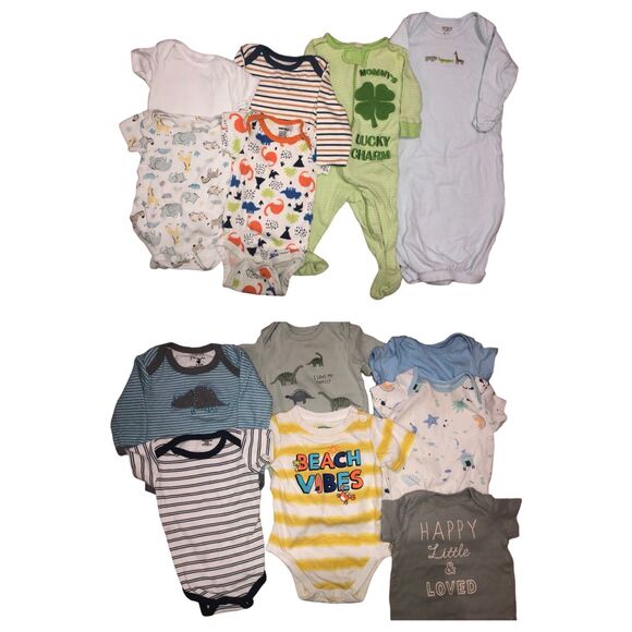 Baby Boy Clothes Mixed Lot Sizes 0-3 mo 3 mo 3-6 mo 13 Pieces - Picture 1 of 5